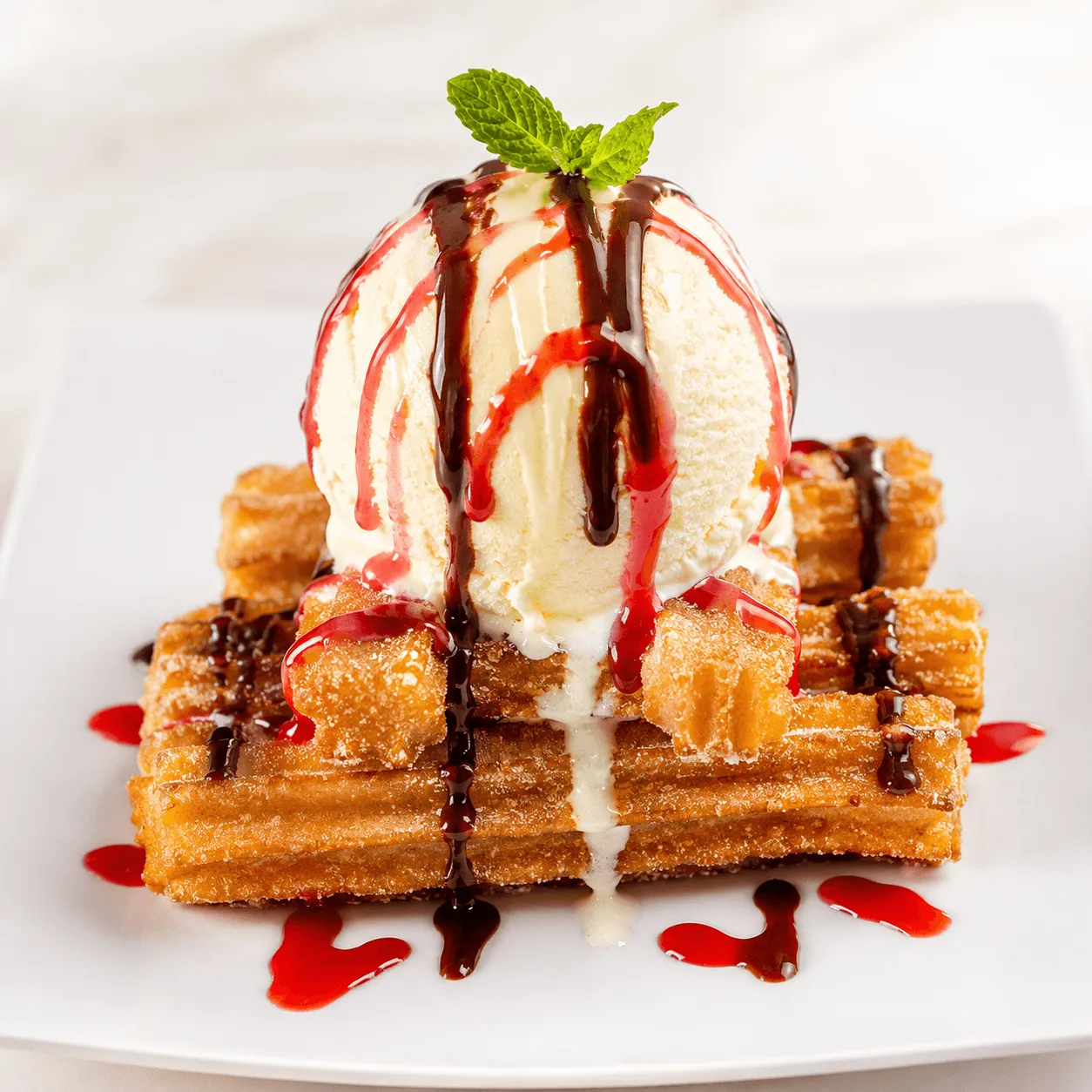 Churros and Ice Cream dessert